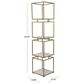 Maple and Jade 4-Shelf Cube Storage Shelving Unit in Satin Gold and White Marble, , large