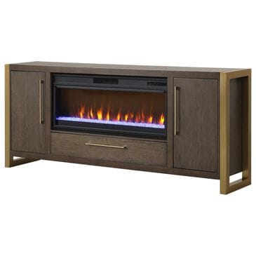 Ironleaf Dillon 79" TV Stand with Fireplace in Chocolate Oak, , large