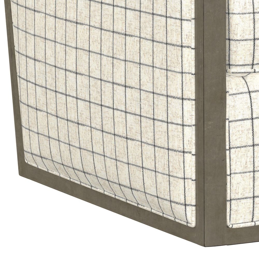 Emerald Home Furnishings Cecily Swivel Accent Chair in Charcoal Windowpane, , large