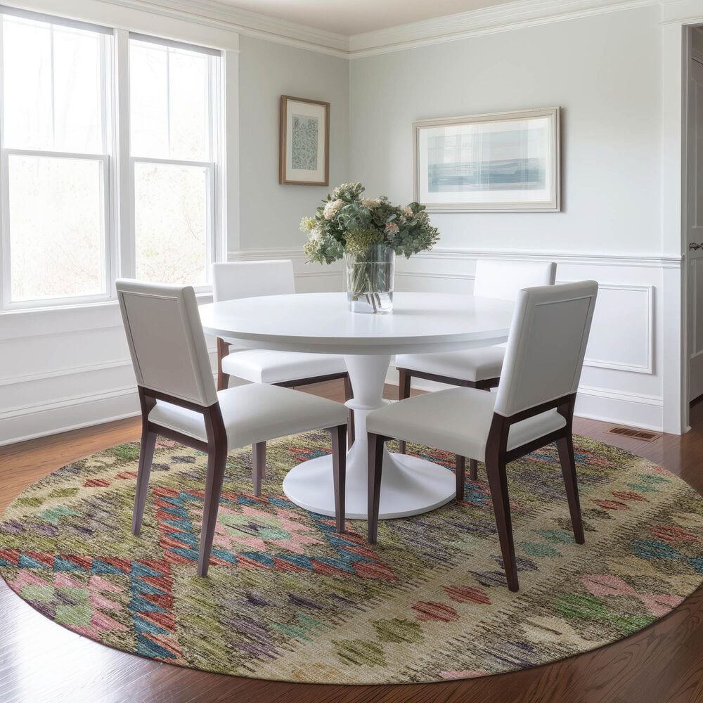 Dalyn Rug Company Solace SL13 8&#39; Round Green Area Rug, , large