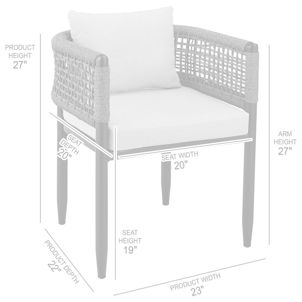 Blue River Alegria Outdoor Dining Chair with Light Grey Cushion in Black (Set of 2), , large