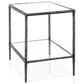 Furniture of America Lalia End Table with Tempered Glass Top and Open Storage Shelf in Gun Metal, , large