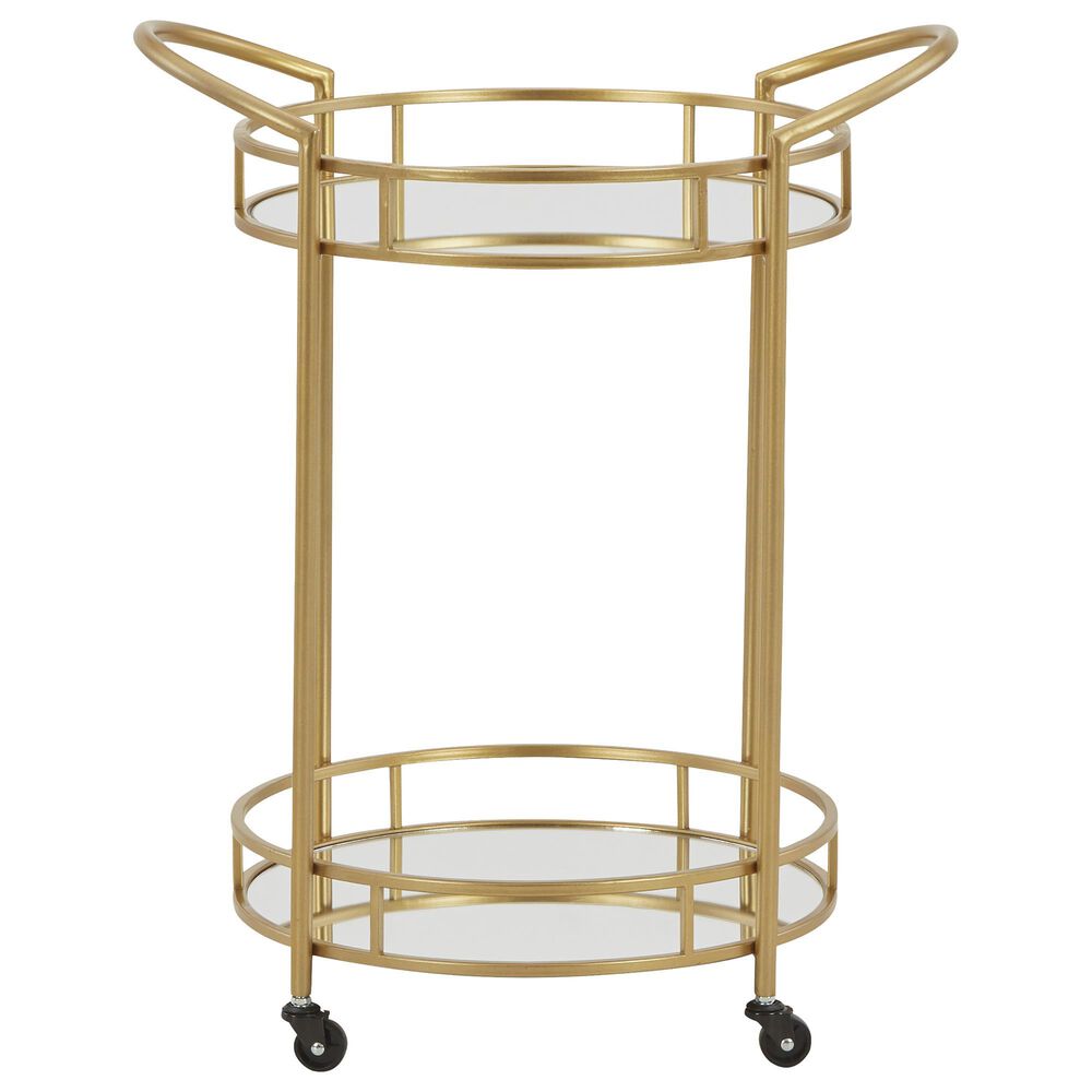 Ashley Wynora Bar Cart in Goldtone, , large