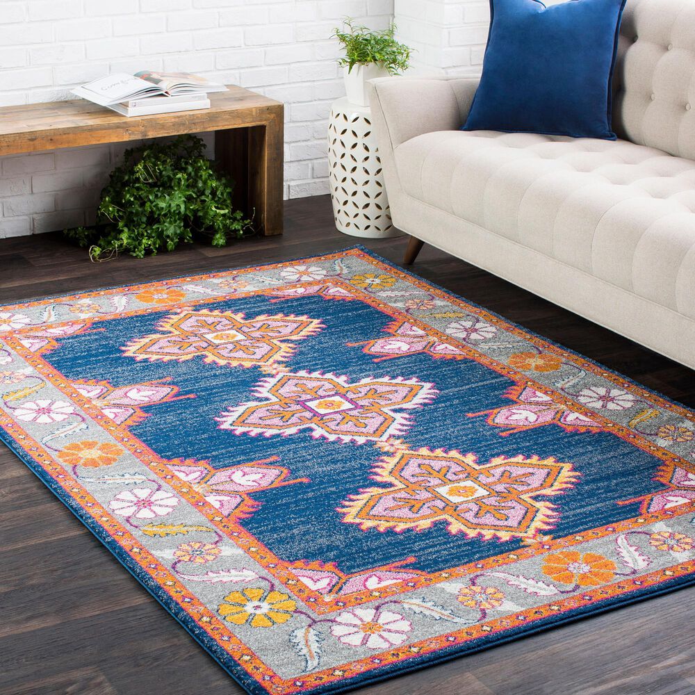 Surya Harput 8&#39;10&quot; x 12&#39;6&quot; Navy, Charcoal, Medium Gray, Burgandy, Burnt Orange, Mustard and Ivory Area Rug, , large