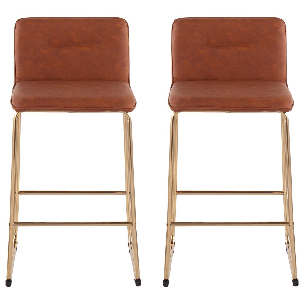 Lumisource Casper Counter Stool in Camel/Gold &#40;Set of 2&#41;, , large
