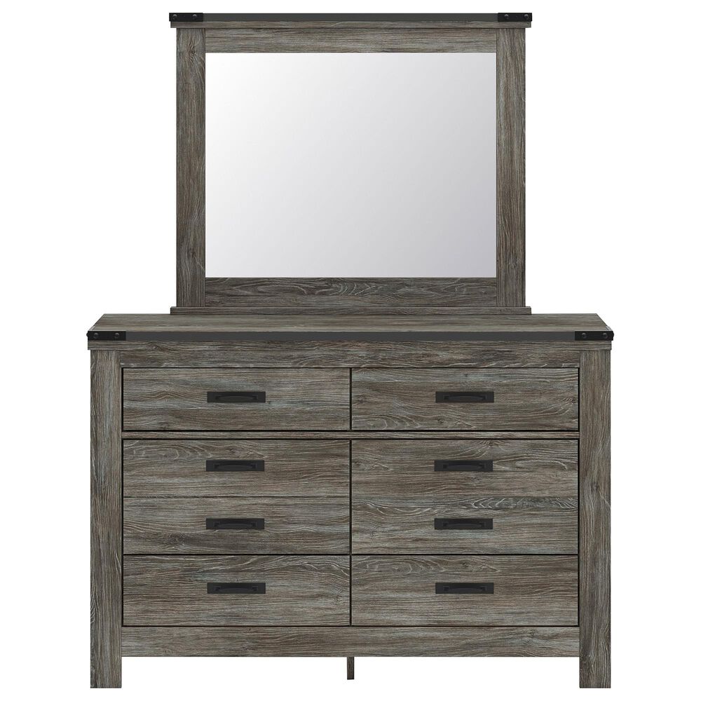 Ashley Frandern 6-Piece Twin Panel Storage Bedroom Set in Rustic Warm Gray, , large