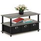 HOMLUX 2-Tier Turn-N-Tube Coffee Table with Bin Drawers in French Oak and Black, , large