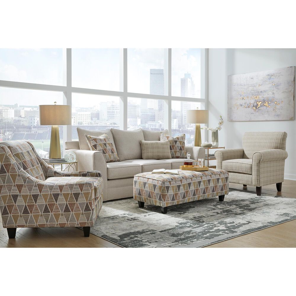 Xenia Tony Linen Cocktail Ottoman in Carmela Canyon, , large