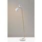 Adesso Oscar Floor Lamp in White and Antique Brass, , large