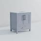 Lexora Home Jacques 30" Single Bathroom Vanity in Dark Grey with 2 cm White Carrara Marble Top and Rectangular Sink, , large