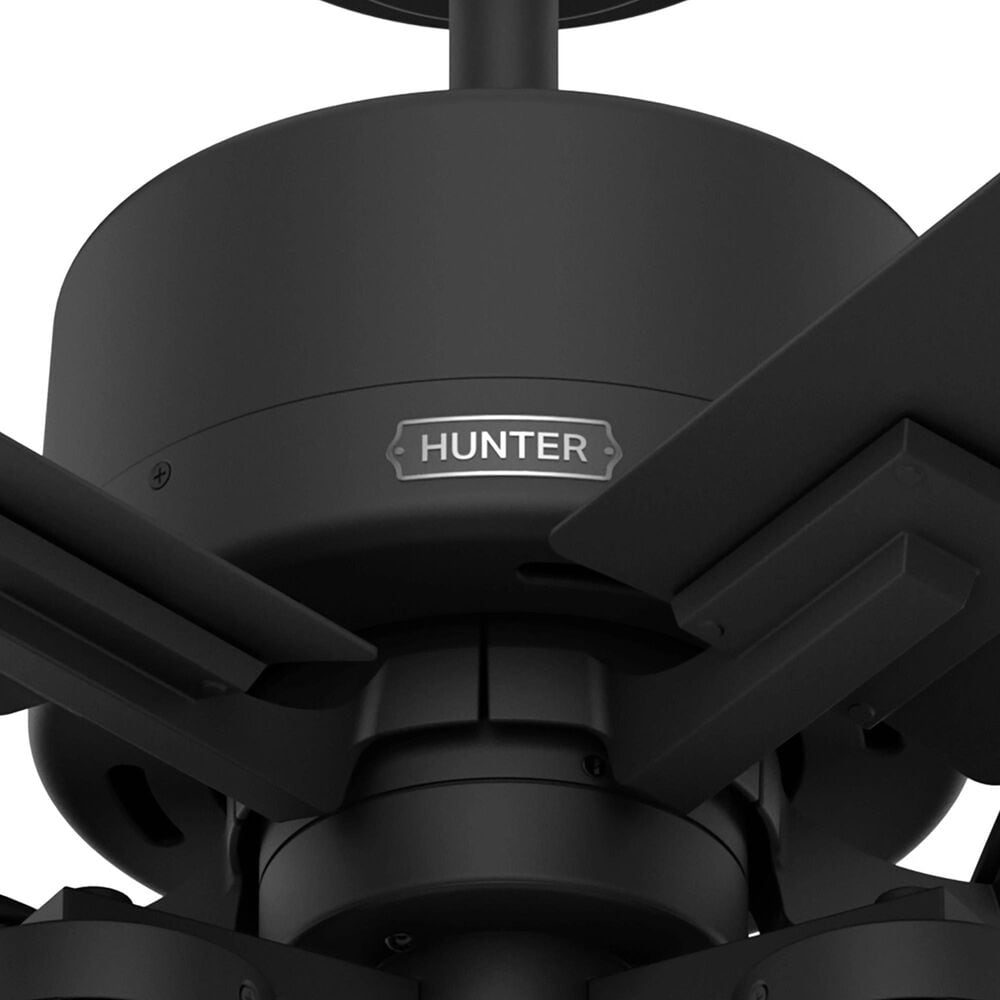 Hunter Lawndale 52&quot; Outdoor Ceiling Fan with LED Lights in Matte Black, , large