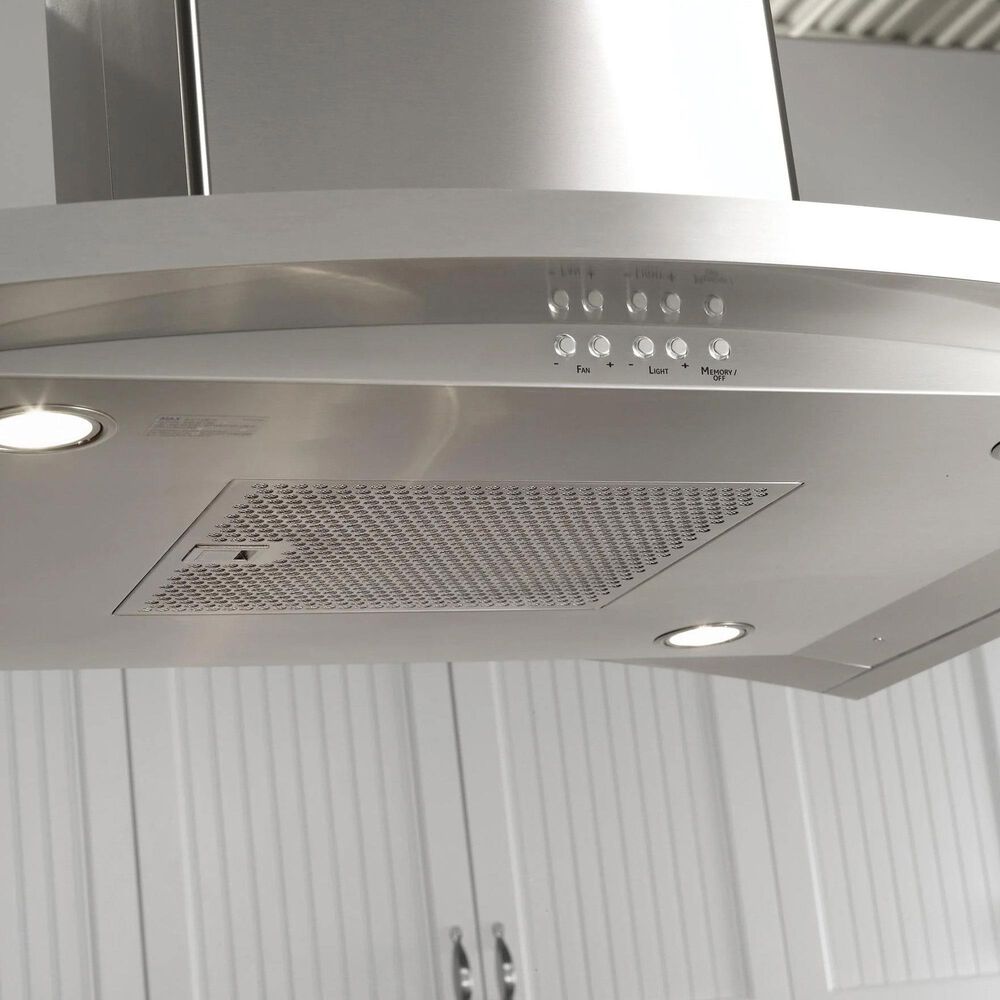 GE Profile 36" Island Mount Chimney Range Hood in Stainless Steel, , large