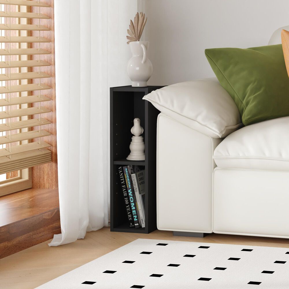 HOMLUX 2-Tier Open Bookcase with 6" Shelf in Blackwood, , large