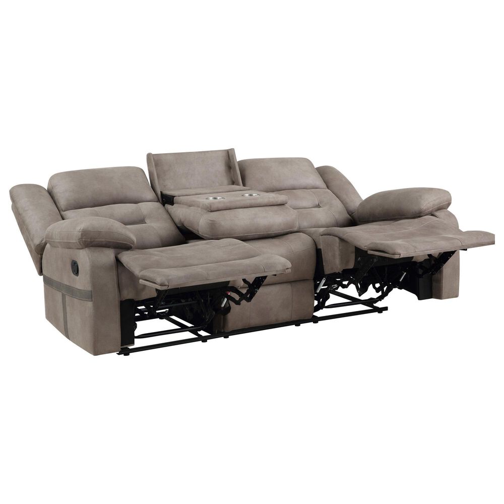 Steve Silver Abilene Manual Reclining Sofa with Drop-Down Console in Tan, , large