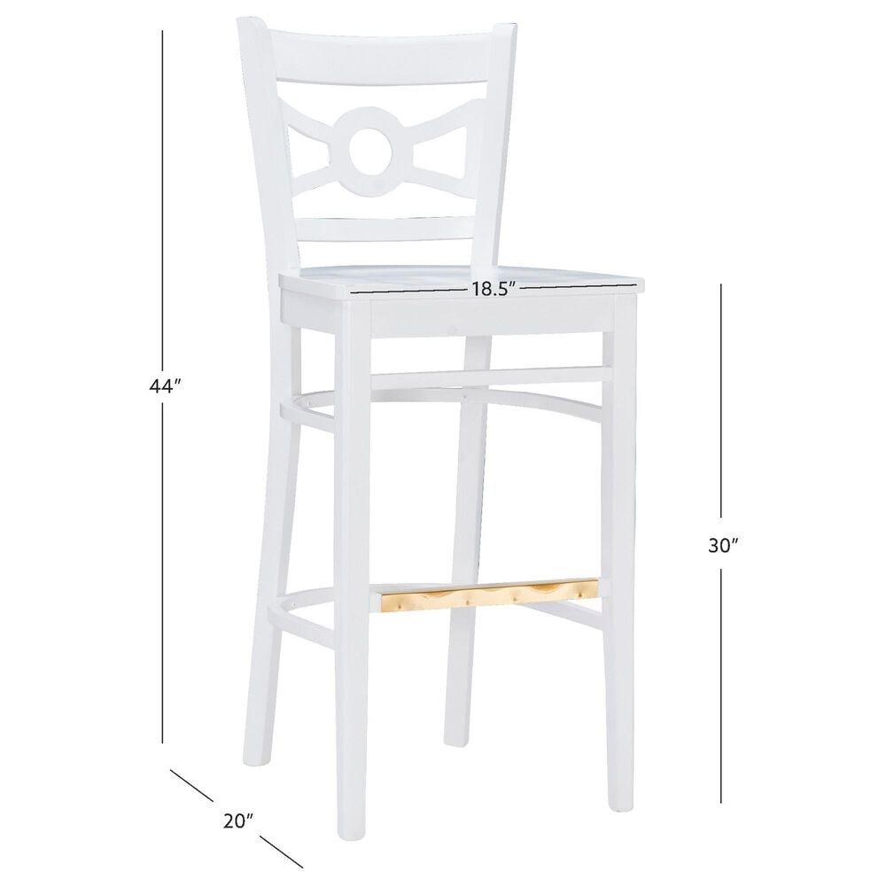 Linon Home Decor Teresa Bar Stool in White, , large