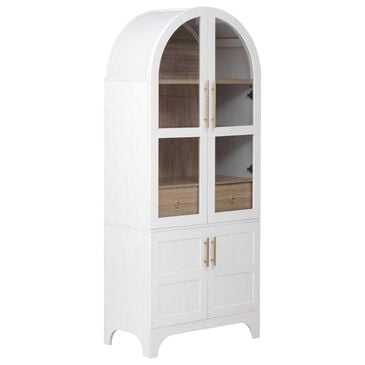 HOMLUX 71" Tall Arched Kitchen Pantry Cabinet in White, , large