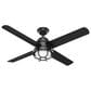 Hunter Searow 54" Outdoor Ceiling Fan with LED Lights in Matte Black, , large