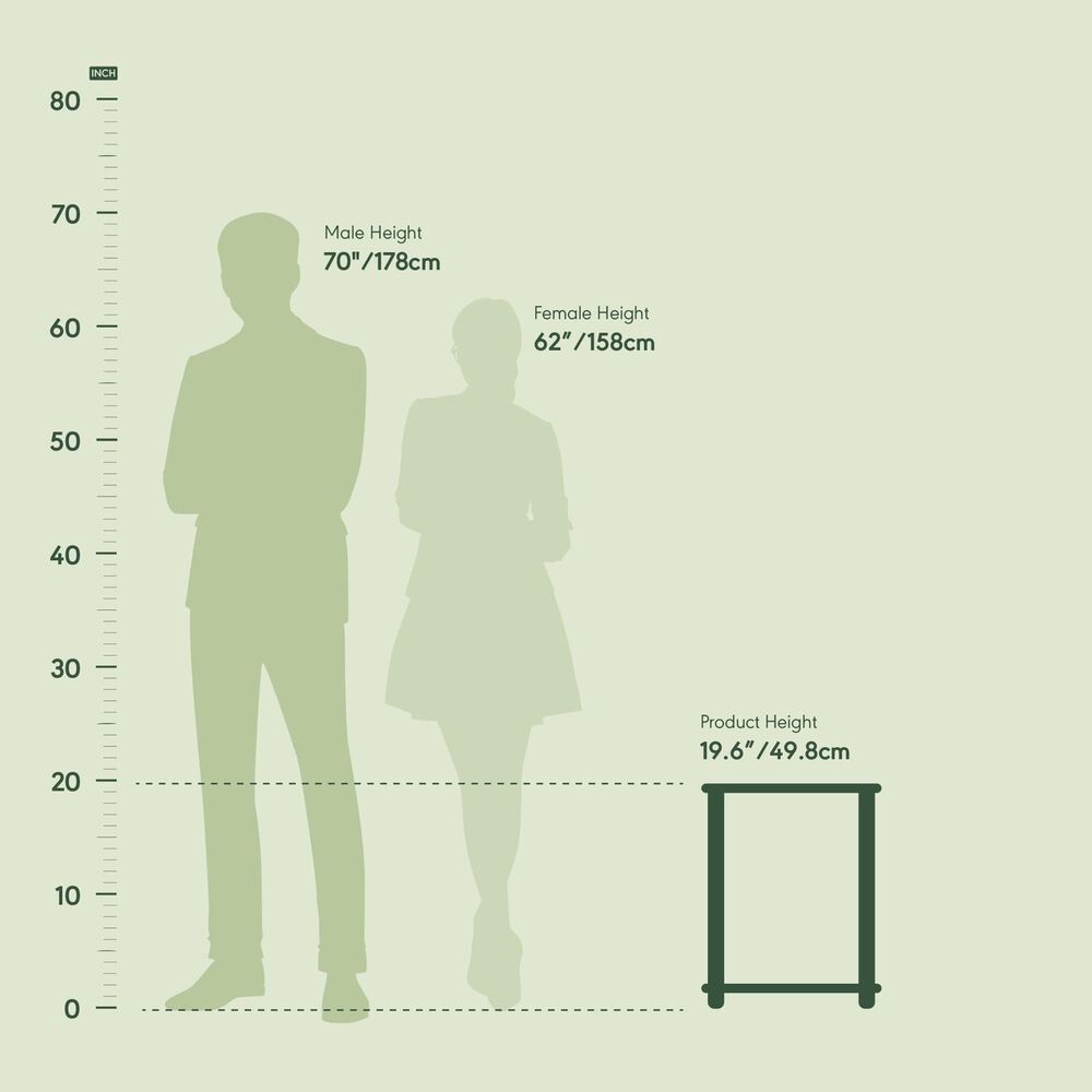 HOMLUX 2-Tier End Table in Dark Walnut (Set of 2), , large