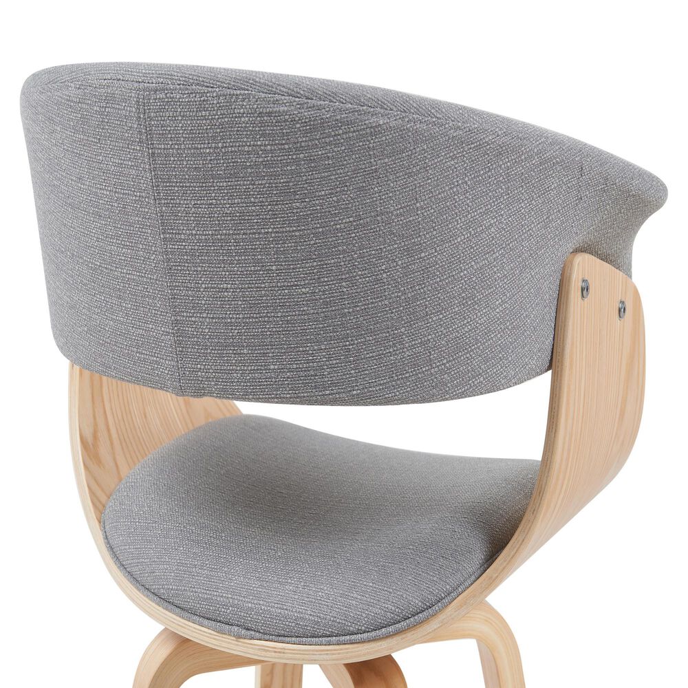 Armen Living Summer Arm Chair with Gray Upholstery in Oak, , large
