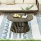 Hearth and Haven Outdoor Round Coffee Table with Slatted Base in Gray, , large