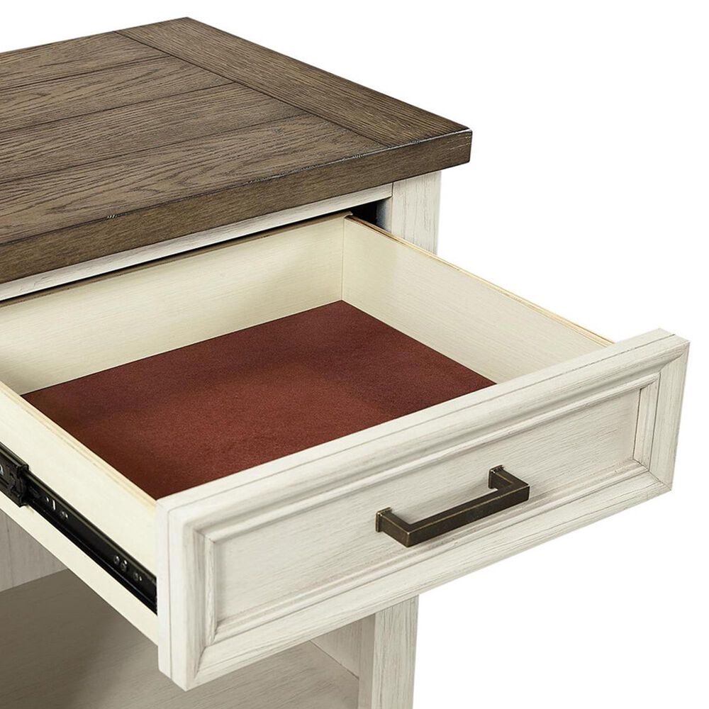 Riva Ridge Caraway 1 Drawer Nightstand in Aged Ivory, , large