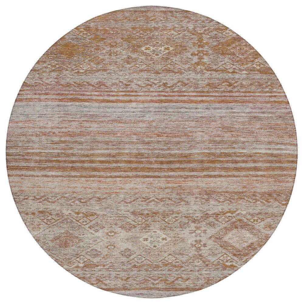 Dalyn Rug Company Karaj KJ4 8" Round Copper Indoor/Outdoor Area Rug, , large