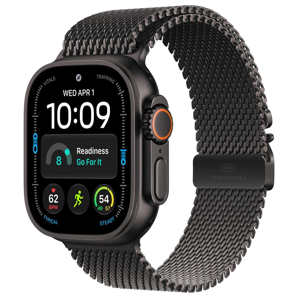 Apple Watch Ultra 4 (GPS + Cellular) 49mm Black Titanium Case with Black Titanium Milanese Loop - L, , large