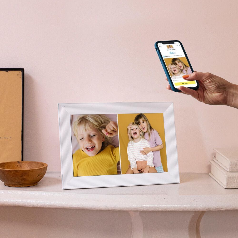 Aura Carver 10" Digital Wi-Fi Photo Frame in Chalk, , large