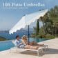 HOMLUX 10" Solar LED Patio Umbrella with Adjustable Tilt and in Blue, , large