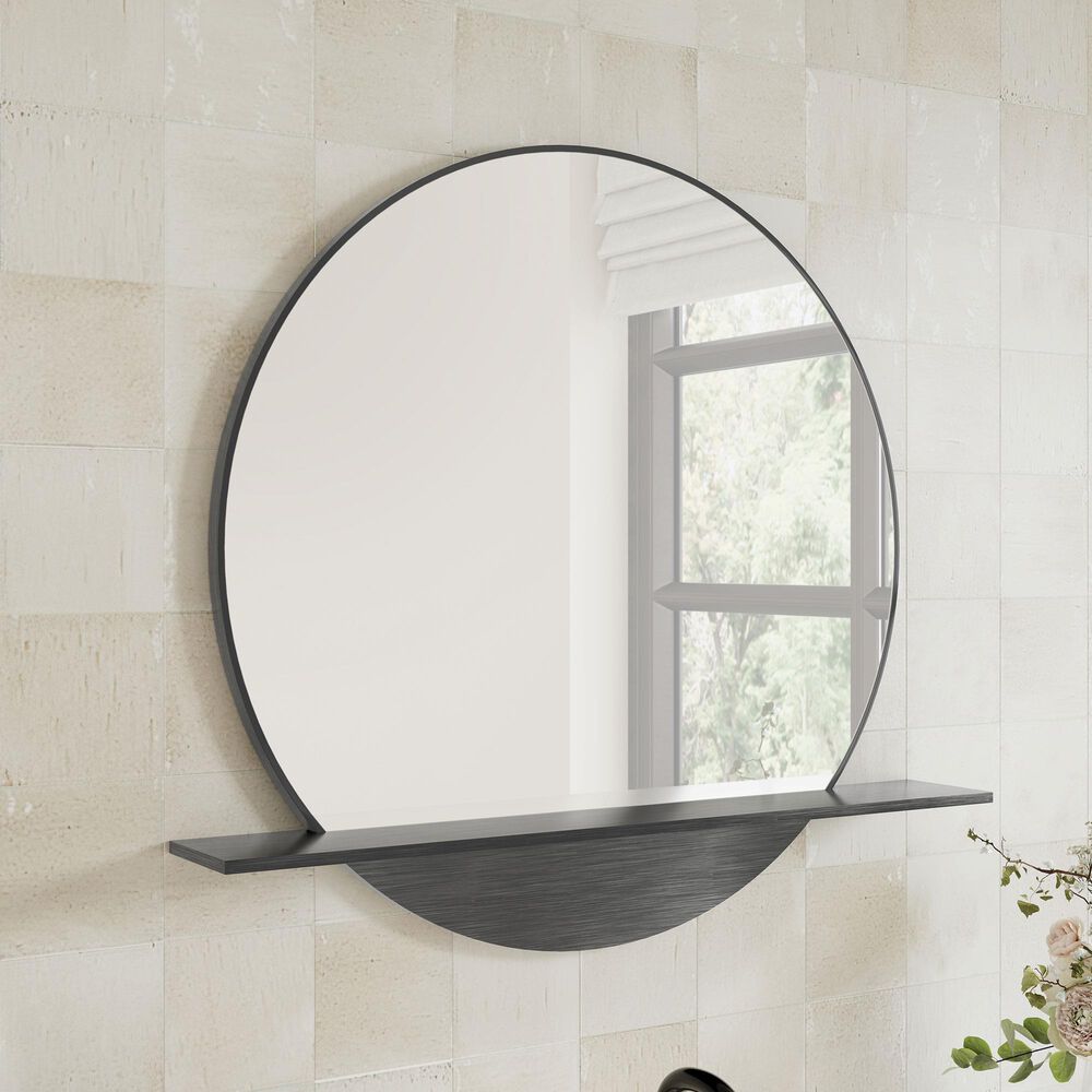 James Martin Platform 24&quot; Round Mirror in Modern Iron, , large