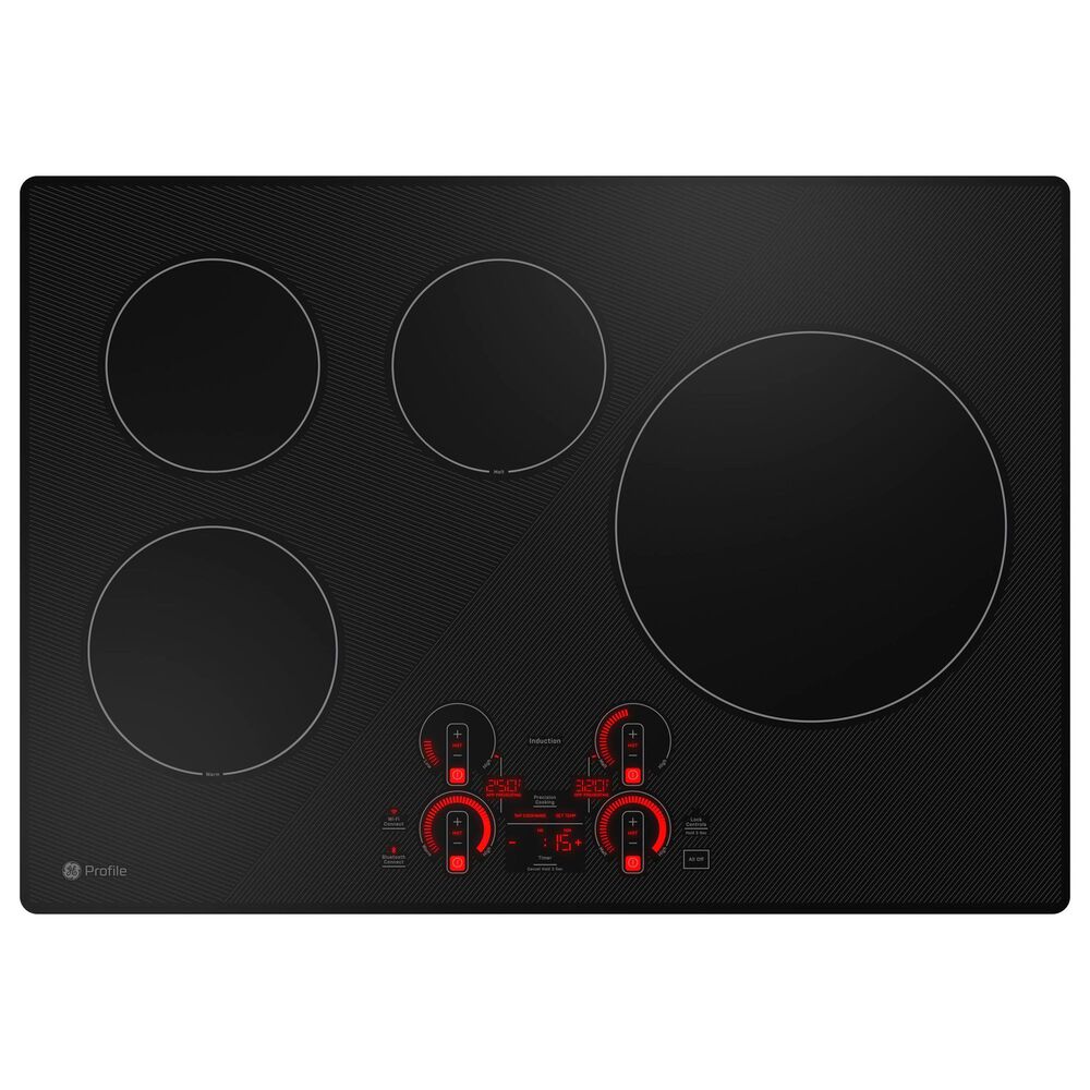 GE Profile 2-Piece Kitchen Package with Stainless Steel 30&quot; Combination Double Wall Oven and Black Induction Cooktop, , large