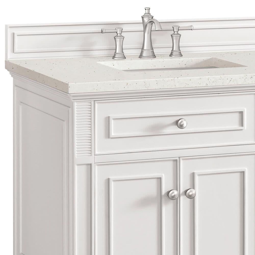 James Martin Vanities Lorelai 72&quot; Double Vanity in Bright White with 3 cm Lime Delight Quartz Top, , large