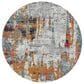 Amer Rugs Montana 7"6" Round Orange and Blue Area Rug, , large