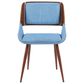 Armen Living Panda Side Chair with Blue Upholstery in Walnut, , large