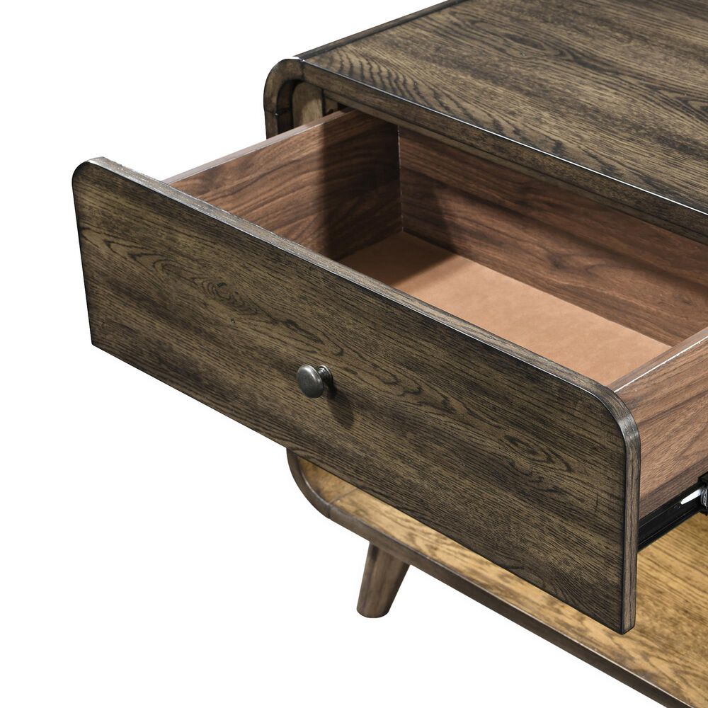 New Heritage Design Rex 1-Drawer Nightstand in Walnut, , large
