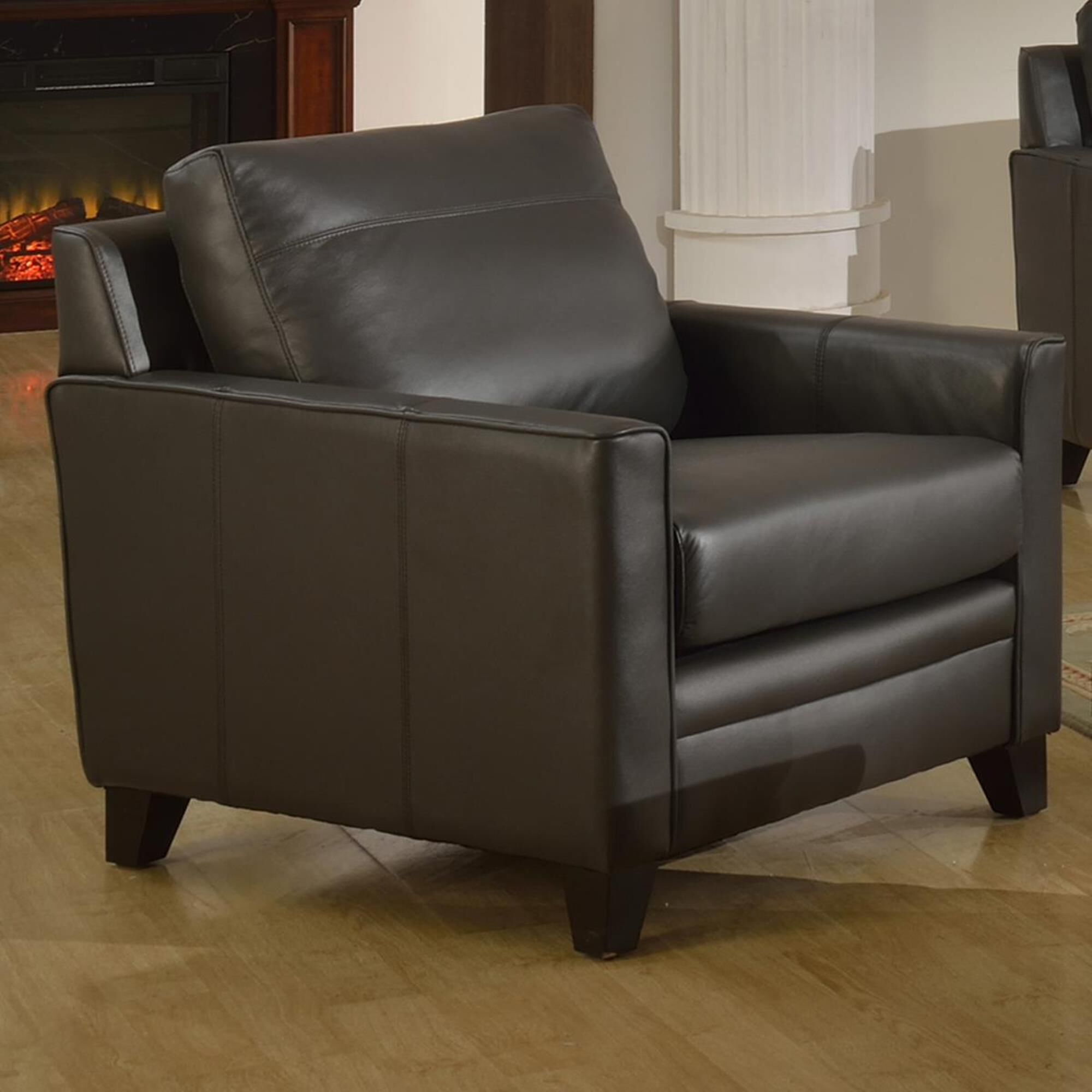 Dark gray leather discount chair