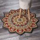 L&R Resources Sinuous Sunflower 4" Scalloped Red Area Rug, , large