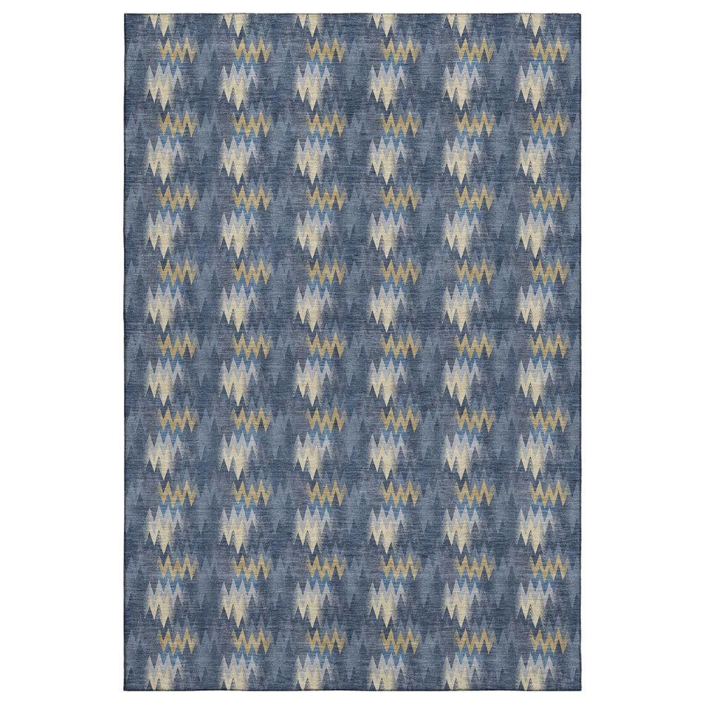 Dalyn Rug Company Soft Essentials Chevron Navy 10" x 14" Area Rug, , large