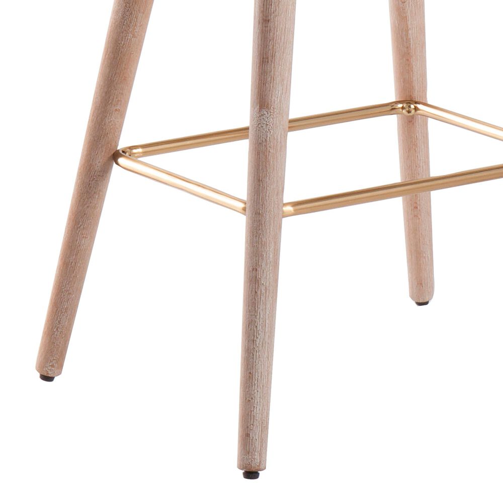 Lumisource Saddle 26&quot; Counter Stool in Cream/White Washed/Gold &#40;Set of 2&#41;, , large