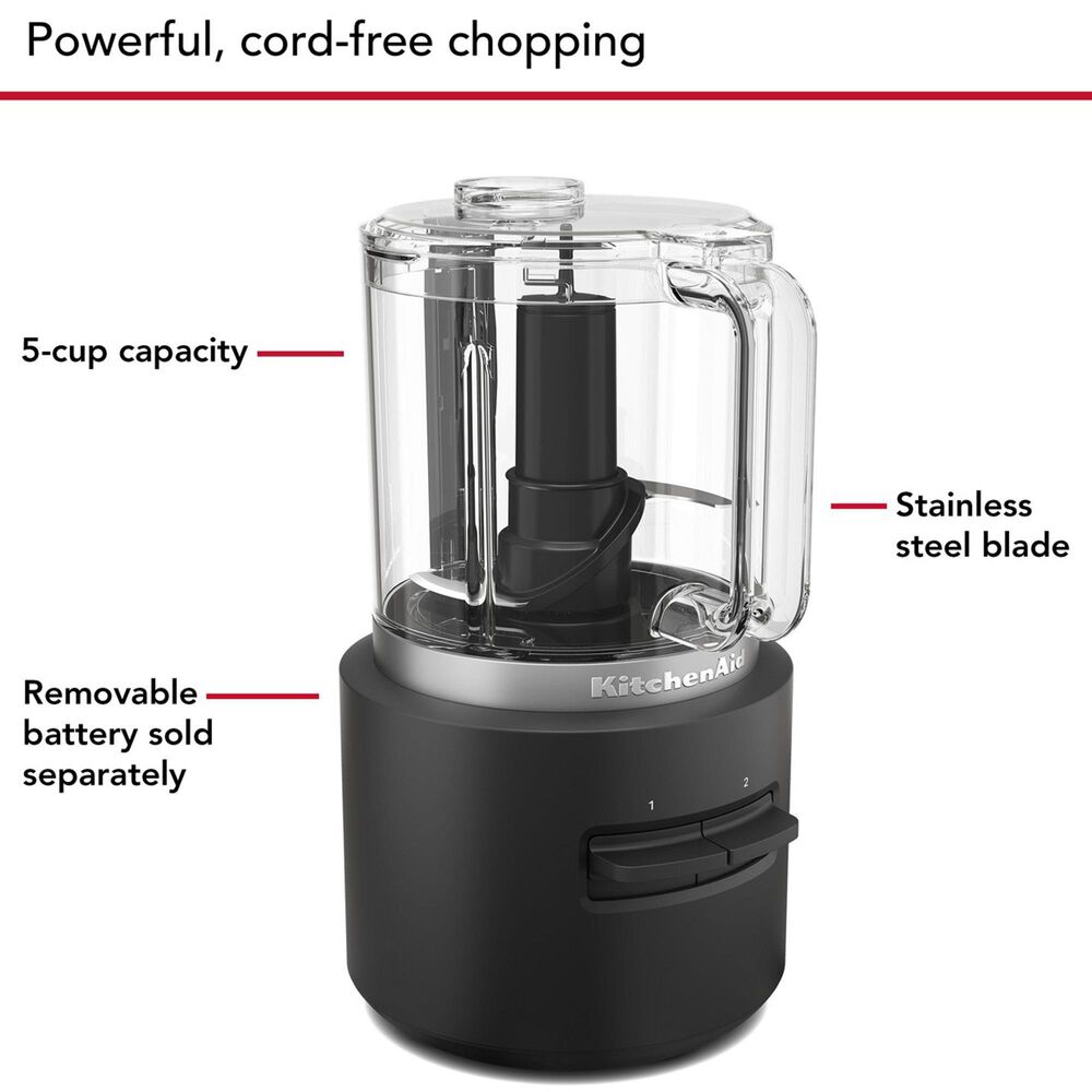 KitchenAid Go Cordless Food Chopper Only in Matte Black, , large