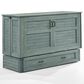 New Day Furniture Poppy Queen Murphy Cabinet Bed with Mattress in Antique Blue, , large