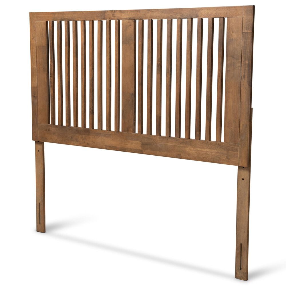 Baxton Studio Harena Queen Slat Headboard in Ash Walnut, , large