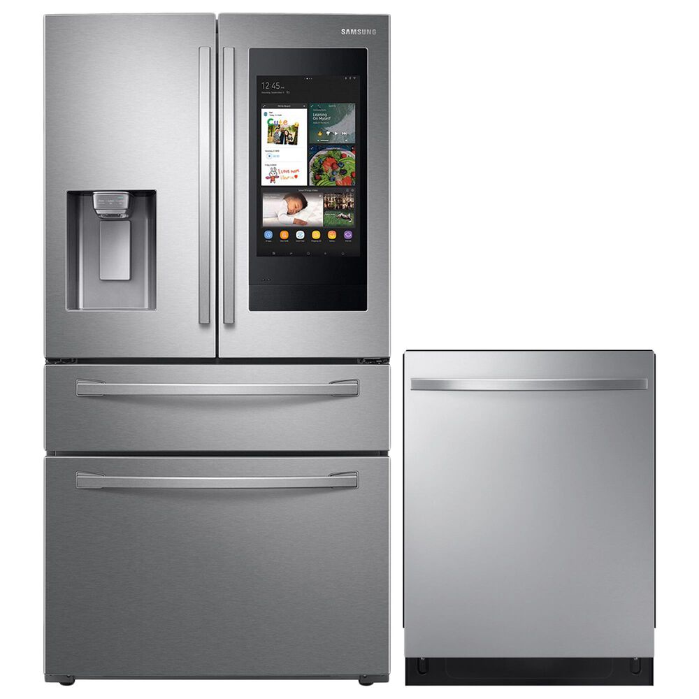 Samsung 2-Piece Kitchen Package with 28 Cu. Ft. French Door Refrigerator and Top Control Dishwasher in Stainless Steel, , large