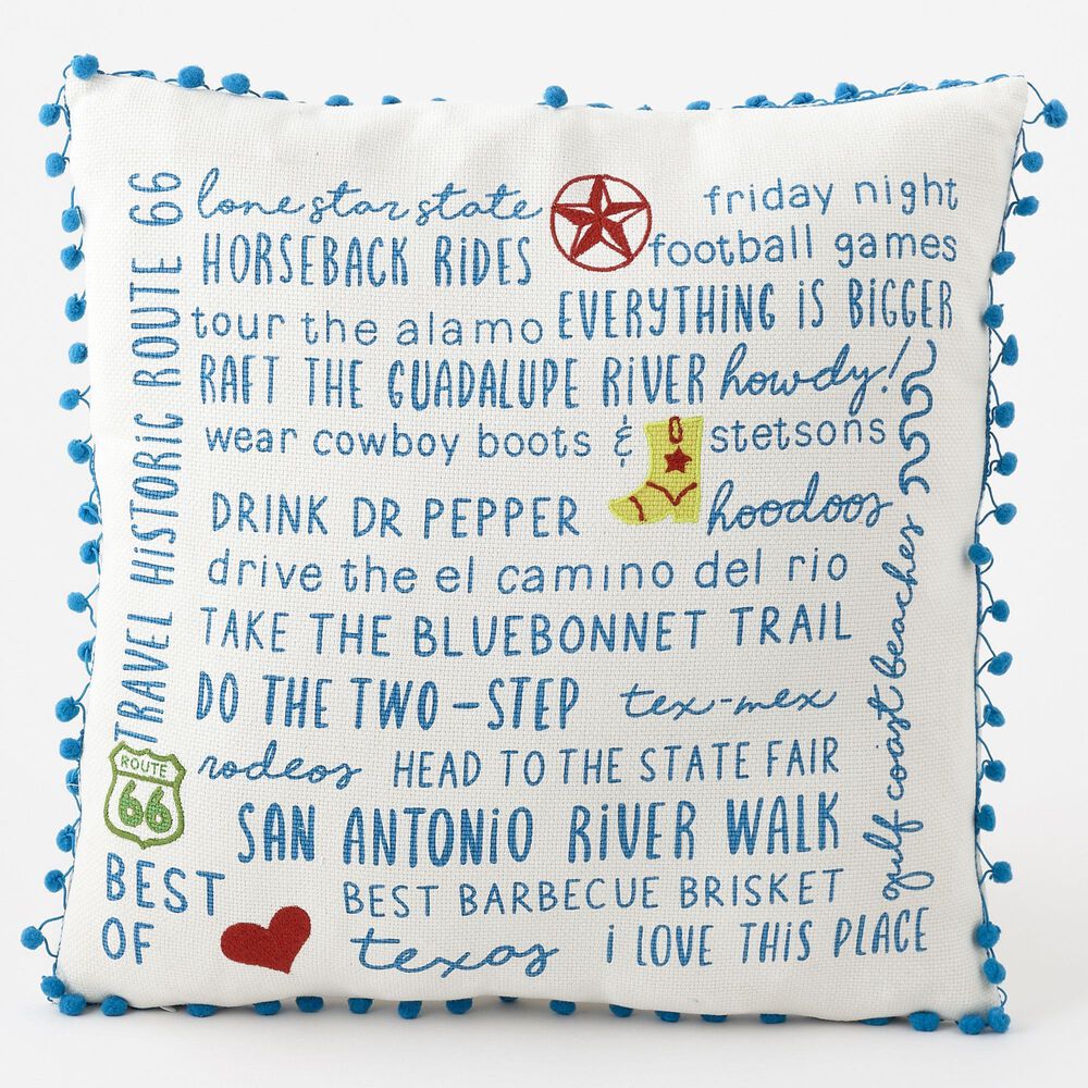 One Hundred 80 Degrees Texas Bloom Fabric Pillow, , large