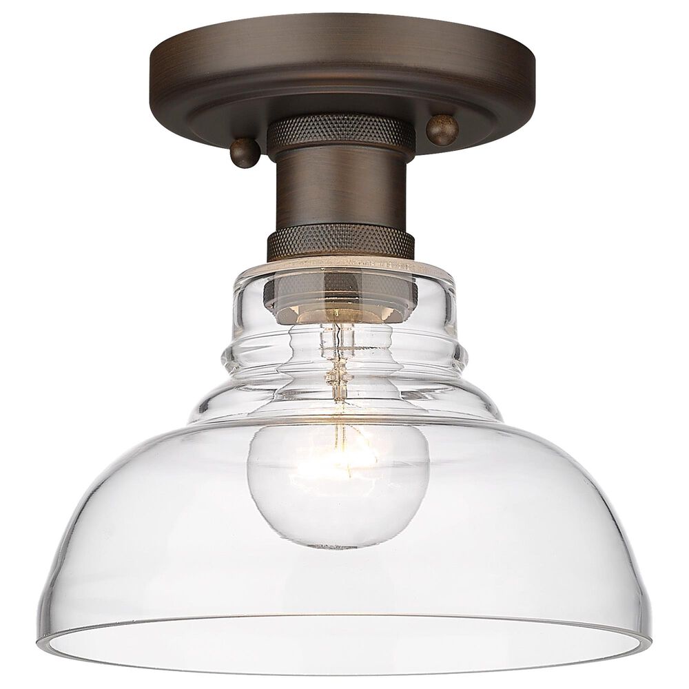 Golden Lighting Carver Flush Mount in Rubbed Bronze, , large