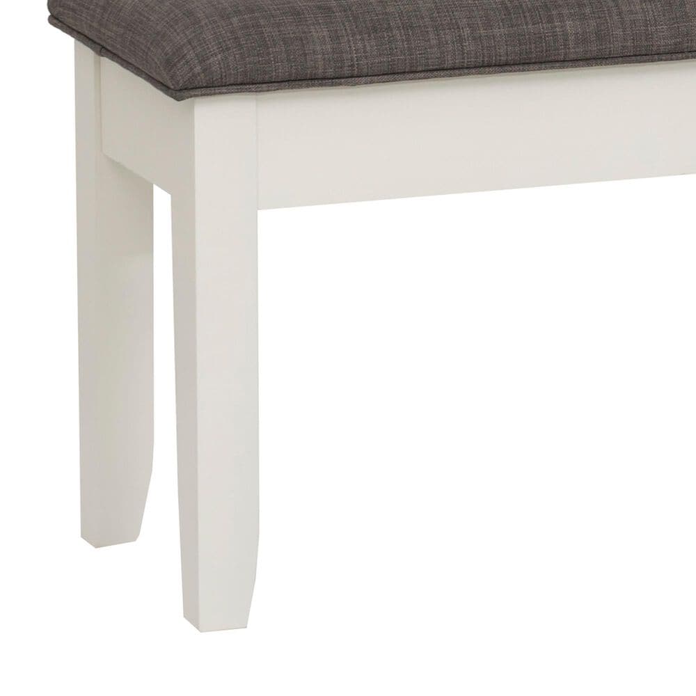Linon Home Decor Jane Storage Bench with Taupe Cushion in Vanilla White, , large