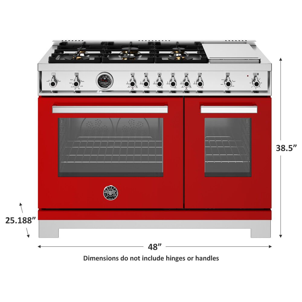 Bertazzoni Professional 7.1 Cu. Ft. Freestanding All-Gas Range in Rosso, , large
