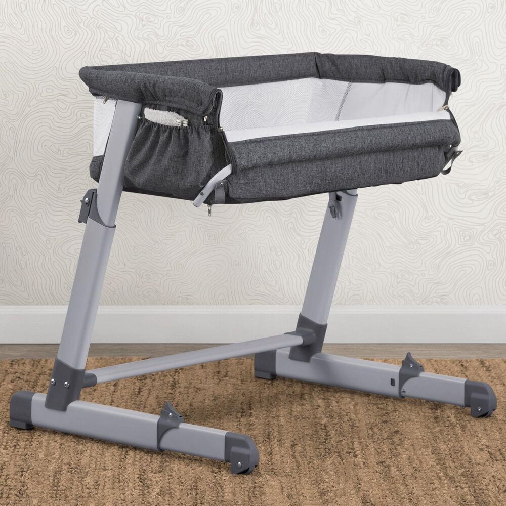Delta Simmons Kids Dream Bedside Baby Bassinet in Grey Tweed, , large