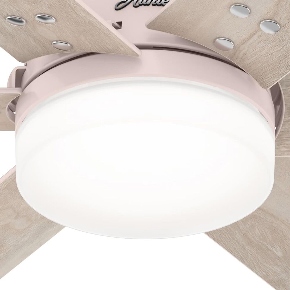 Hunter Pacer 44&quot; Ceiling Fan with LED Lights in Blush Pink, , large