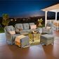 HOMLUX 5-Piece Patio Conversation Set with Two Ottomans in Dark Gray, , large